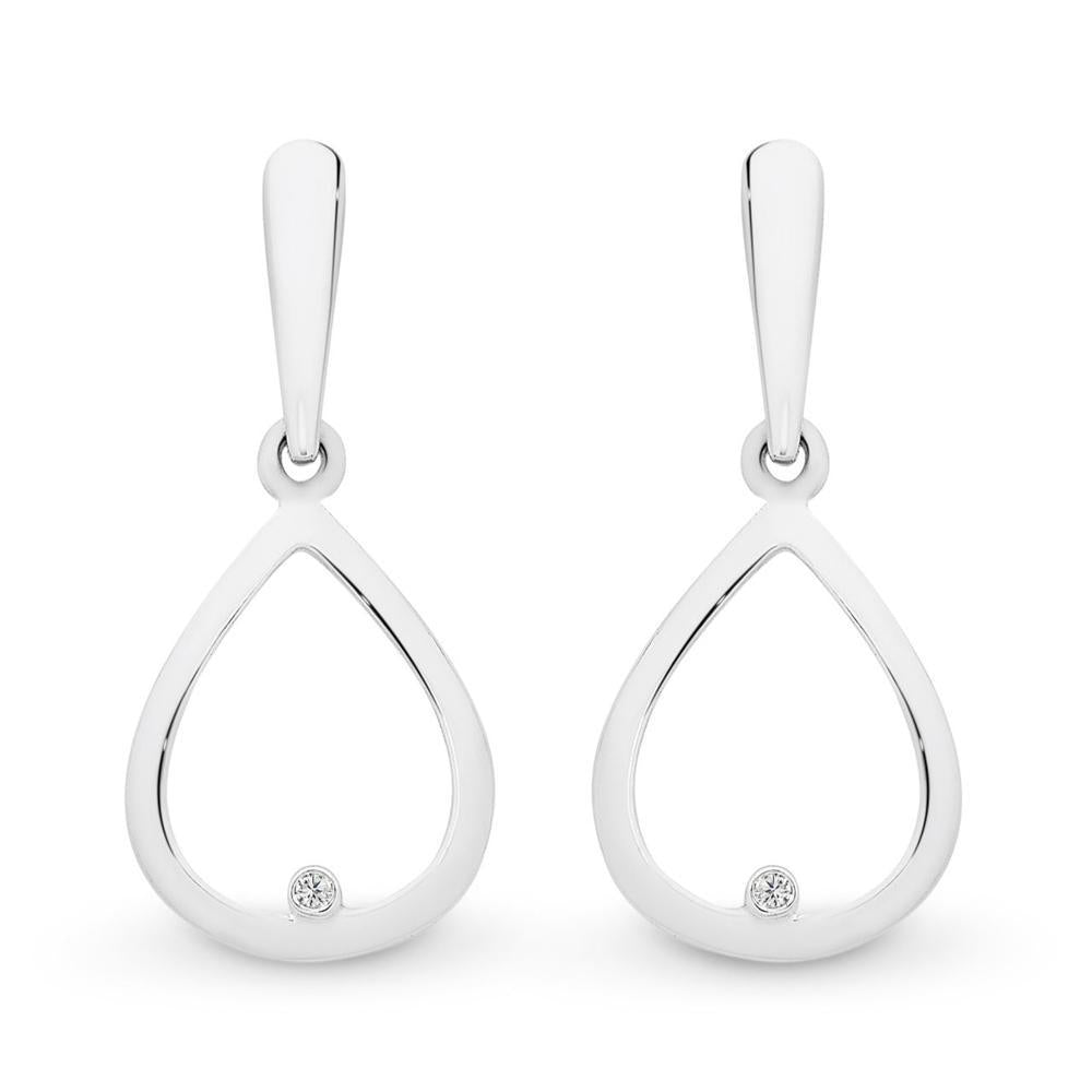 Sterling Silver Diamond Earrings