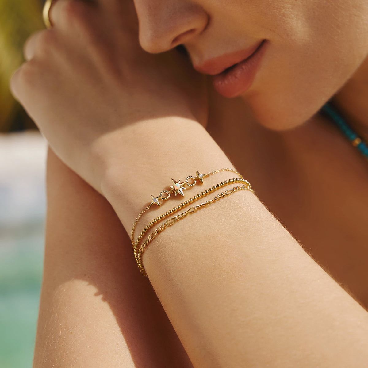 Ania Haie Gold Linked Star Bracelet