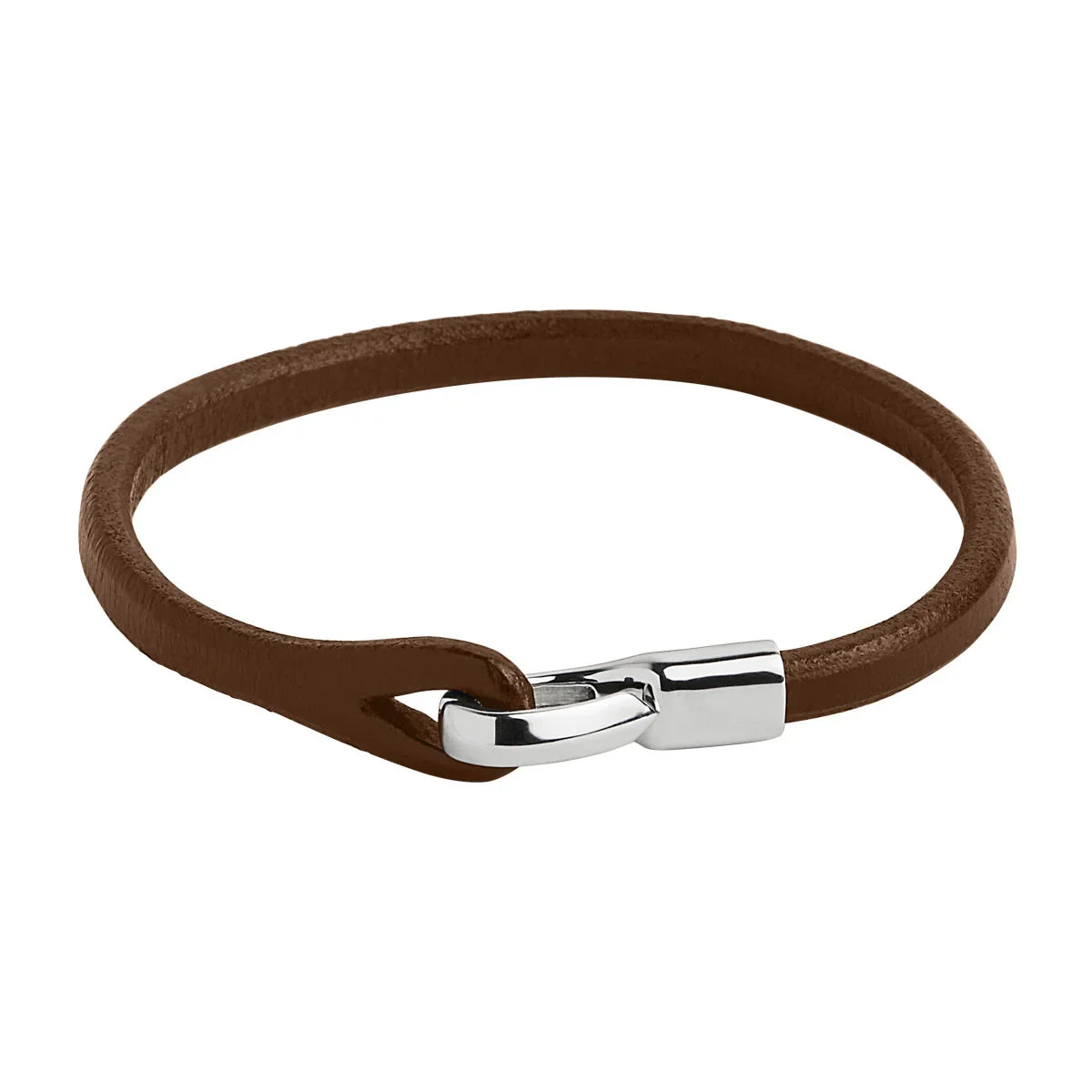 Kinship Men’s Leather and Steel Bracelet