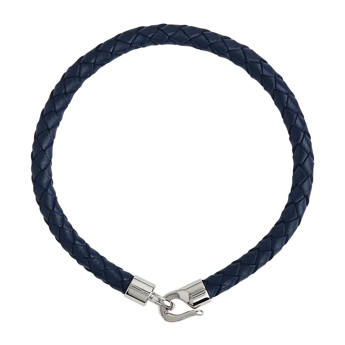 The Mariner Men’s Plaited Leather and Steel Bracelet