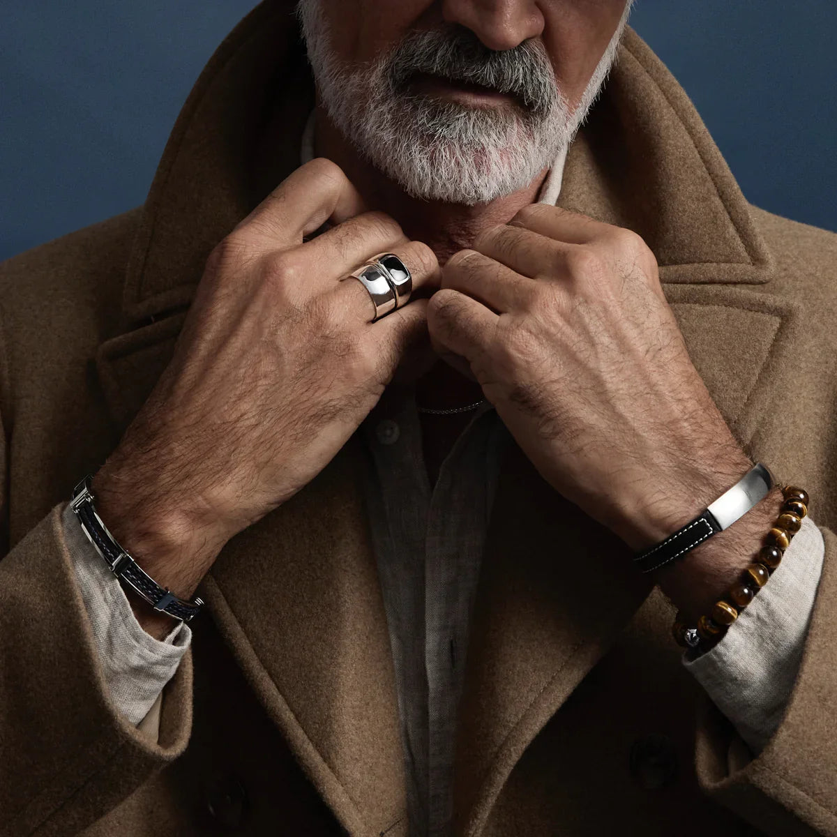 NAJO Memento Men’s Leather Buckle Identity Bracelet