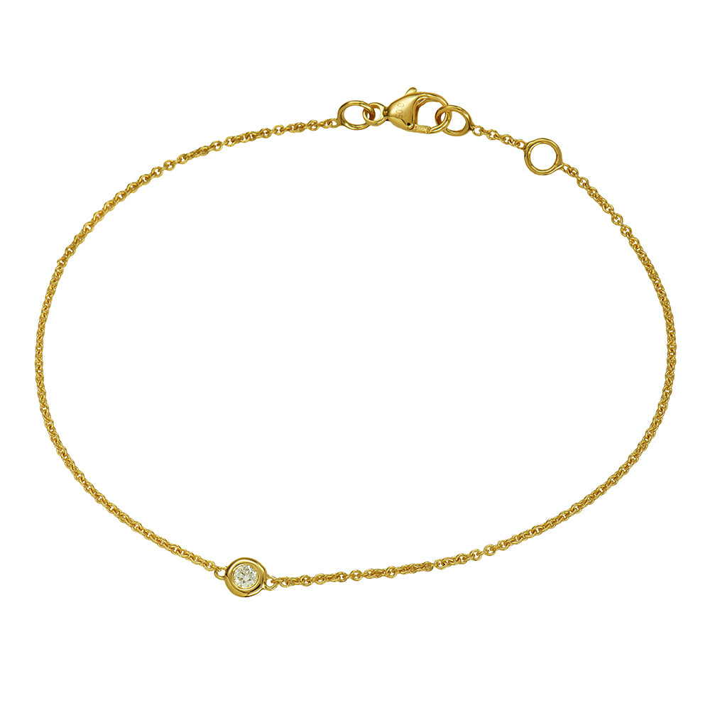 9Y Cable Bracelet with Bezel Set Diamond