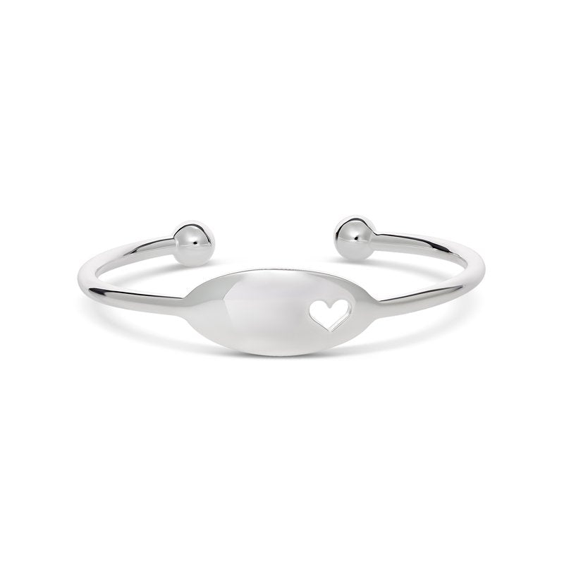 Silver Heart Childrens Cuff