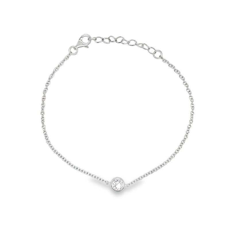 Rini Solitaire CZ Bracelet Silver