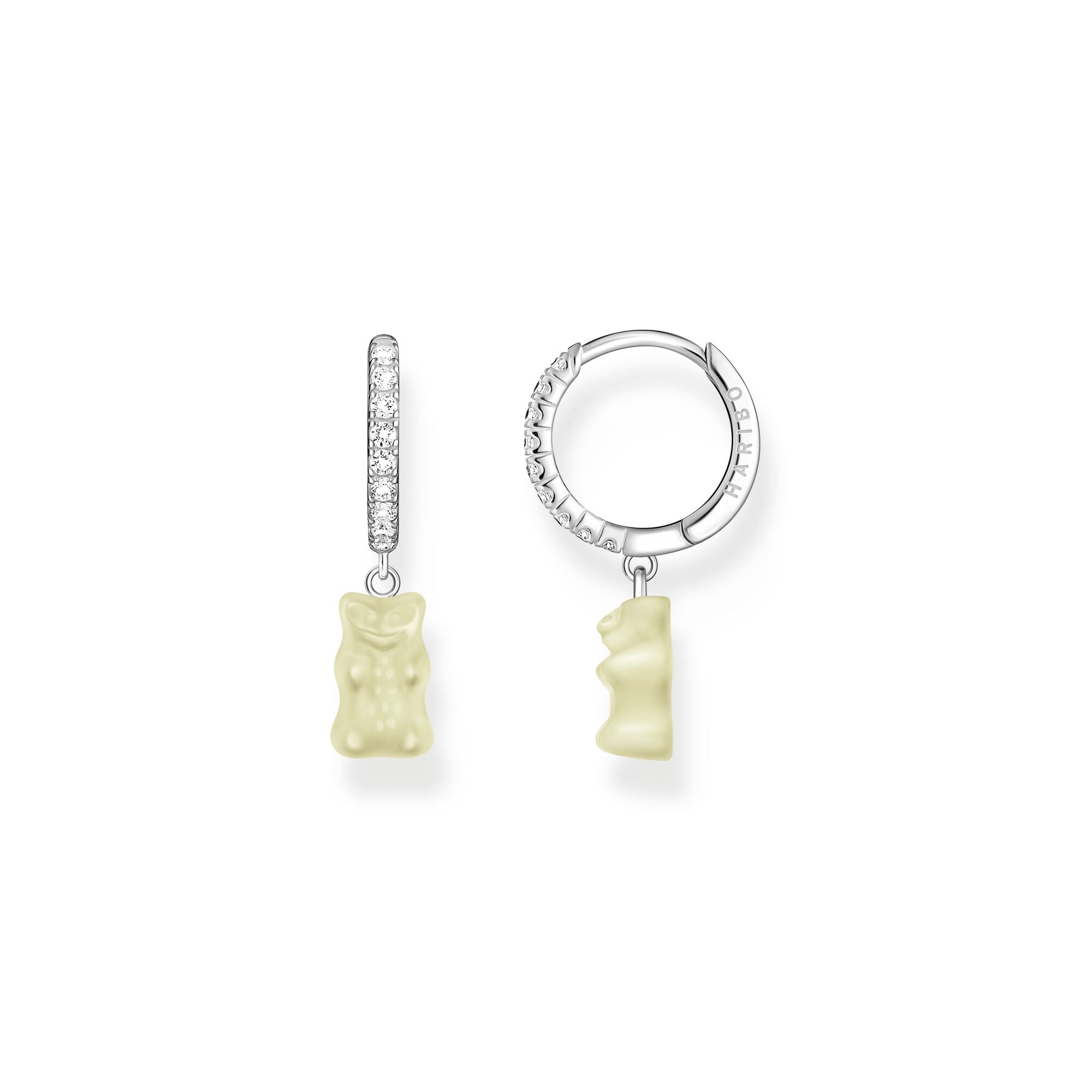 THOMAS SABO Single hoop earring with white goldbears pendant & zirconia