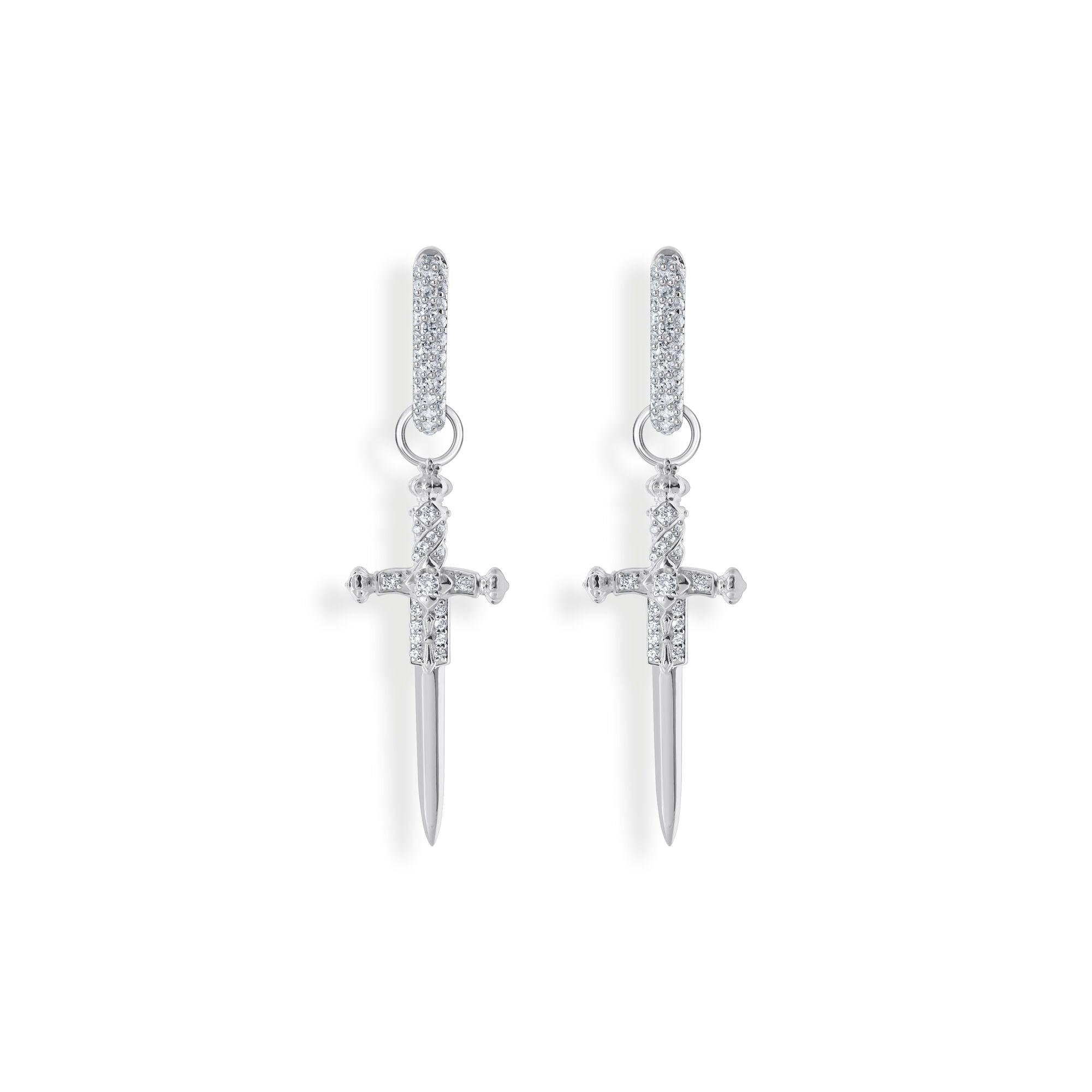THOMAS SABO Single hoop earring with sword & white stones