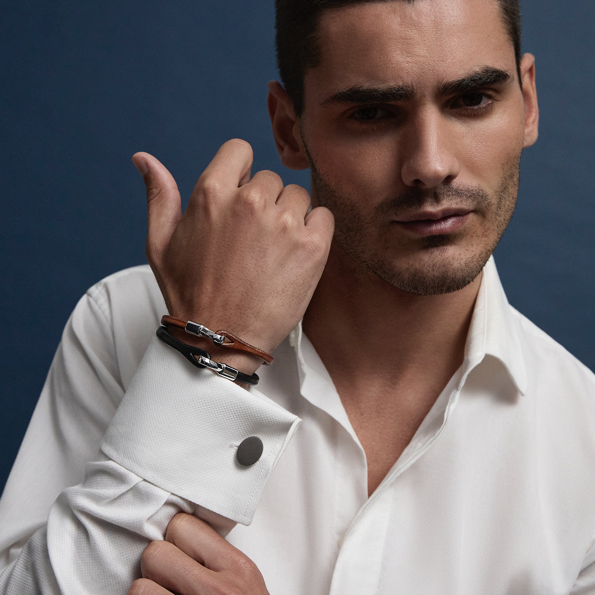 NAJO Orion Men's Brushed Stainless Steel Cufflinks