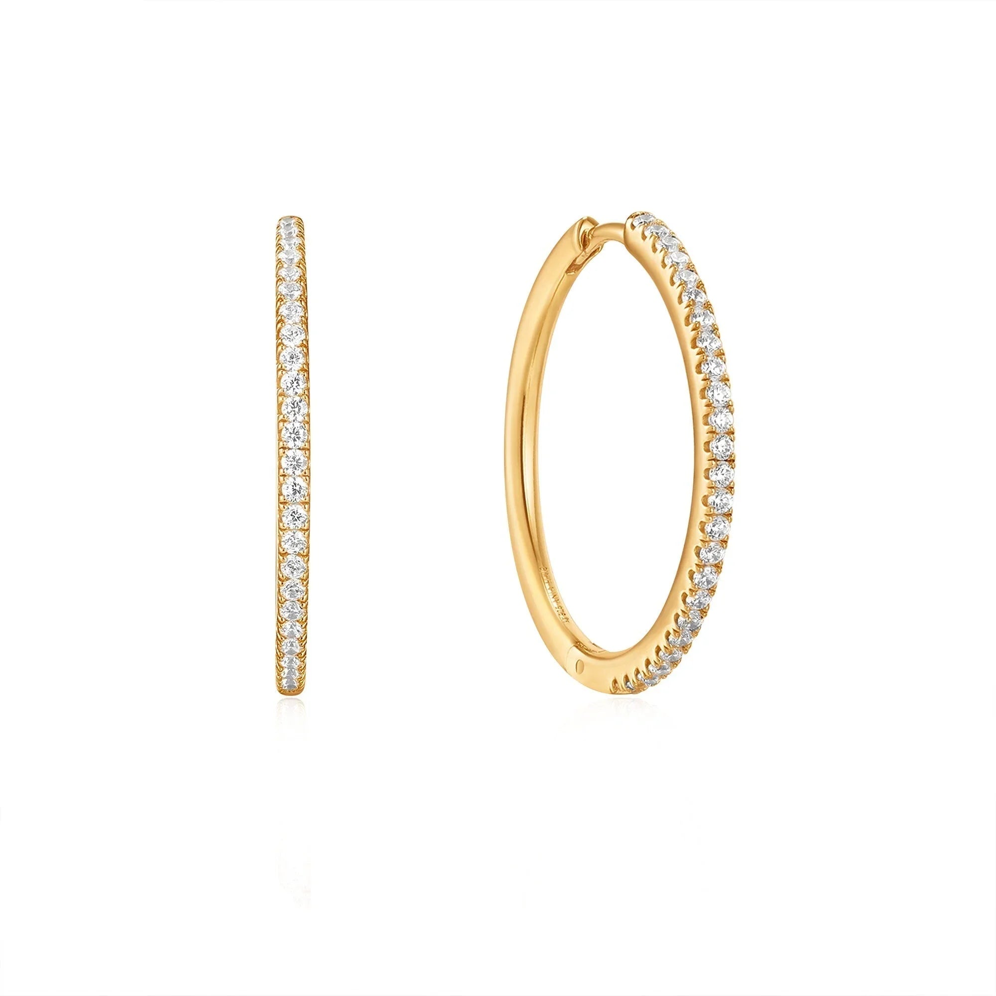 Gold Glam Hoop Earrings - Nangar Gems