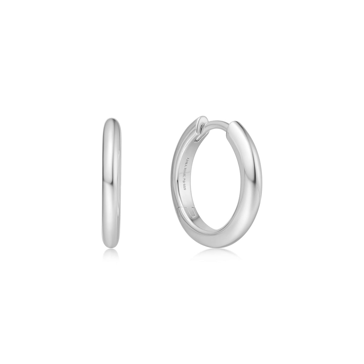 Ania Haie Silver Tube Small Huggie Hoop Earrings