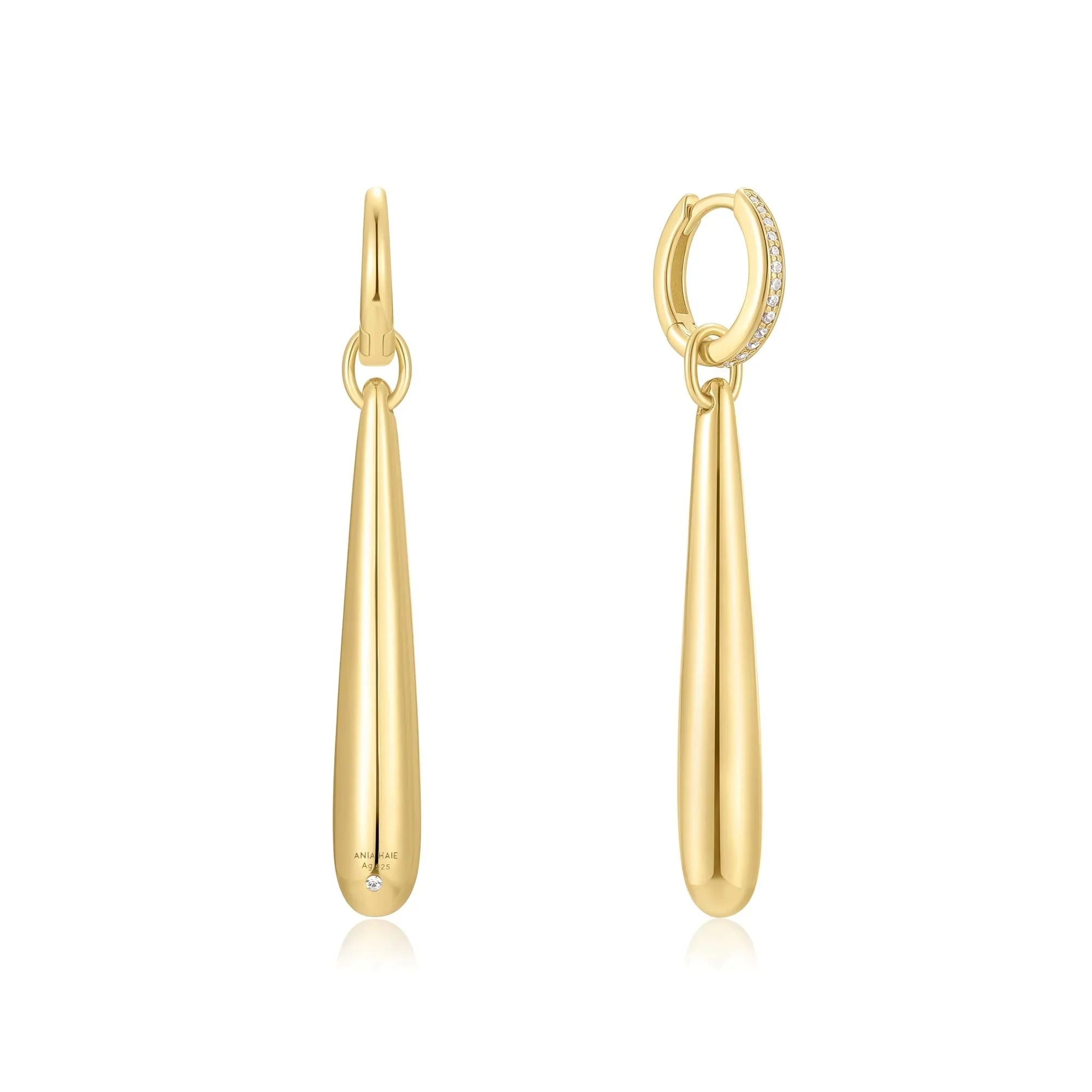 Ania Haie Gold Long Water Droplet Drop Earrings