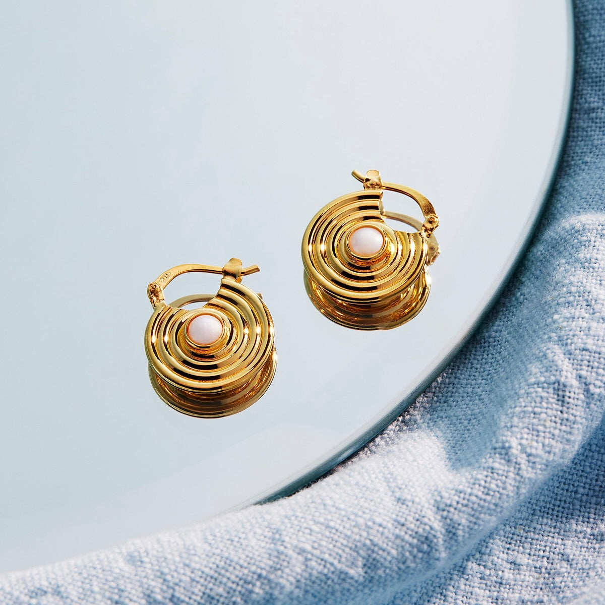 NAJO Siren's Song Yellow Gold Pearl Earrings