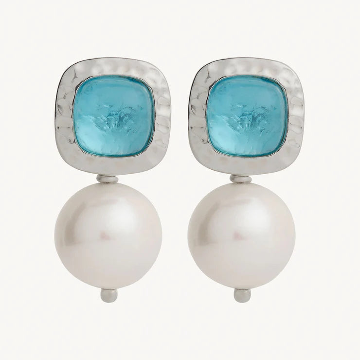 Blue Lagoon Pearl Earring