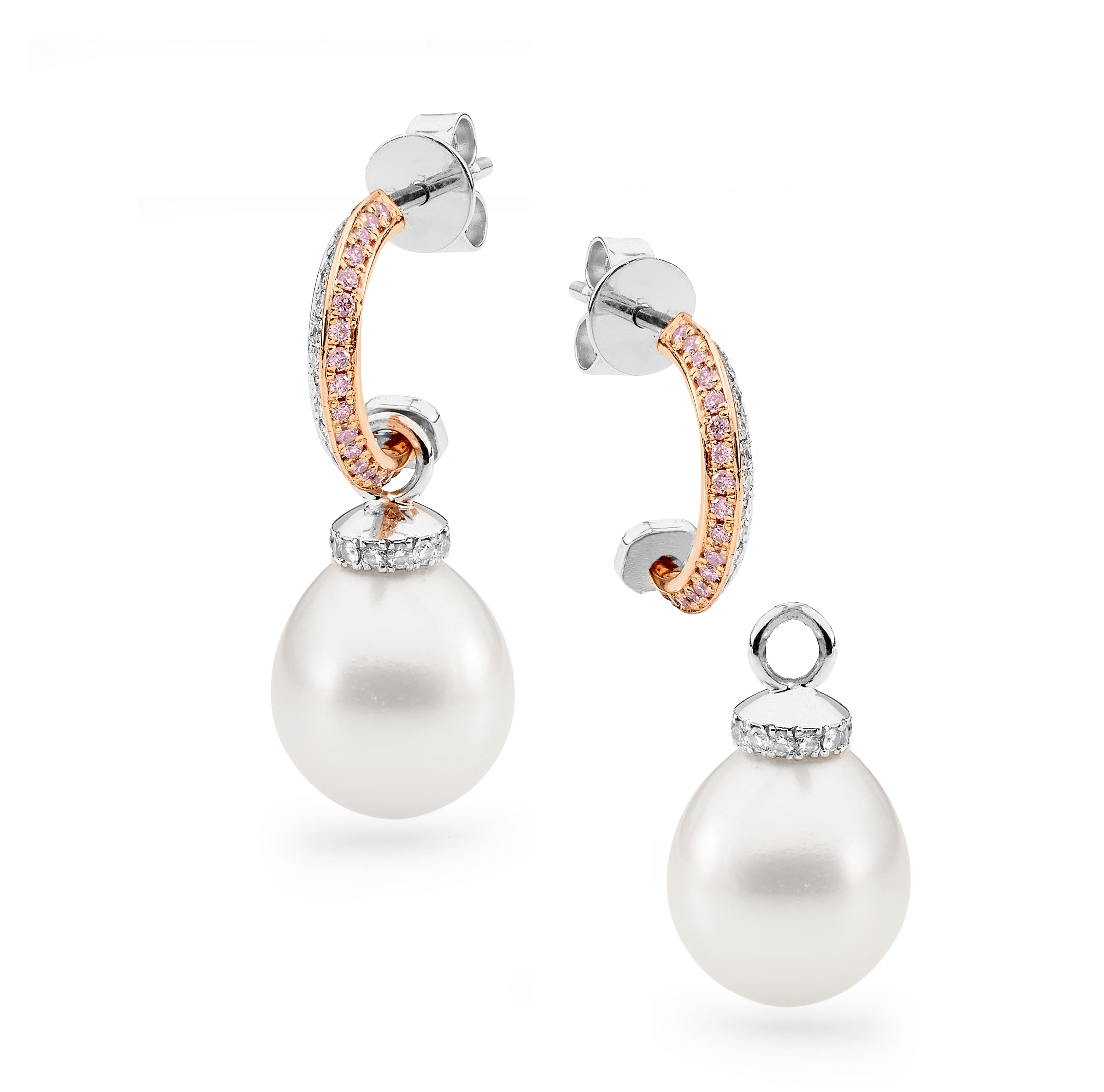 18k South Sea Pearls with Pink Argyle Diamonds