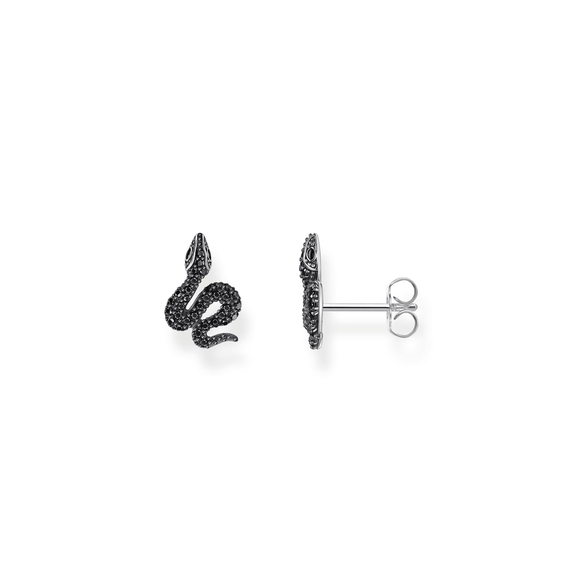 THOMAS SABO Snake small ear studs with black zirconia