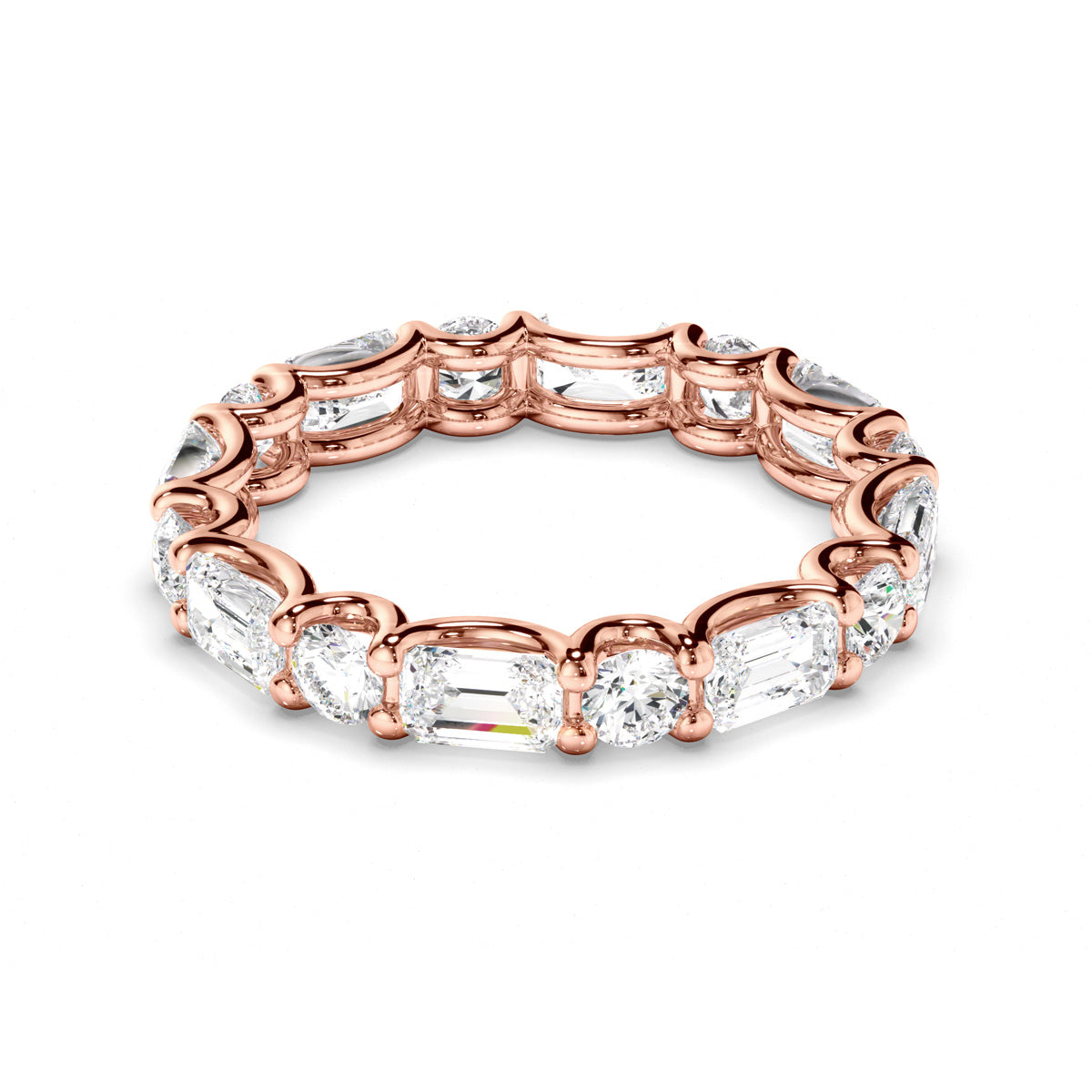 Round Brilliant & Emerald Cut Diamond Eternity Ring