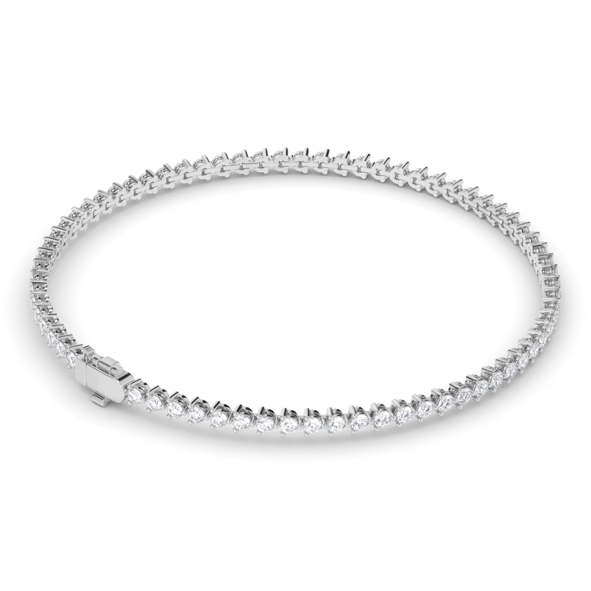 Round Brilliant Cut Laboratory Grown Diamond Tennis Bracelet