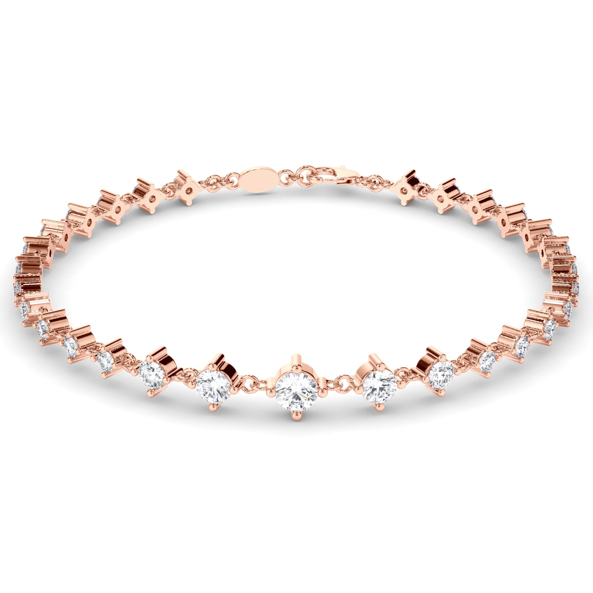 Round Brilliant Cut Laboratory Grown Diamond Tennis Bracelet