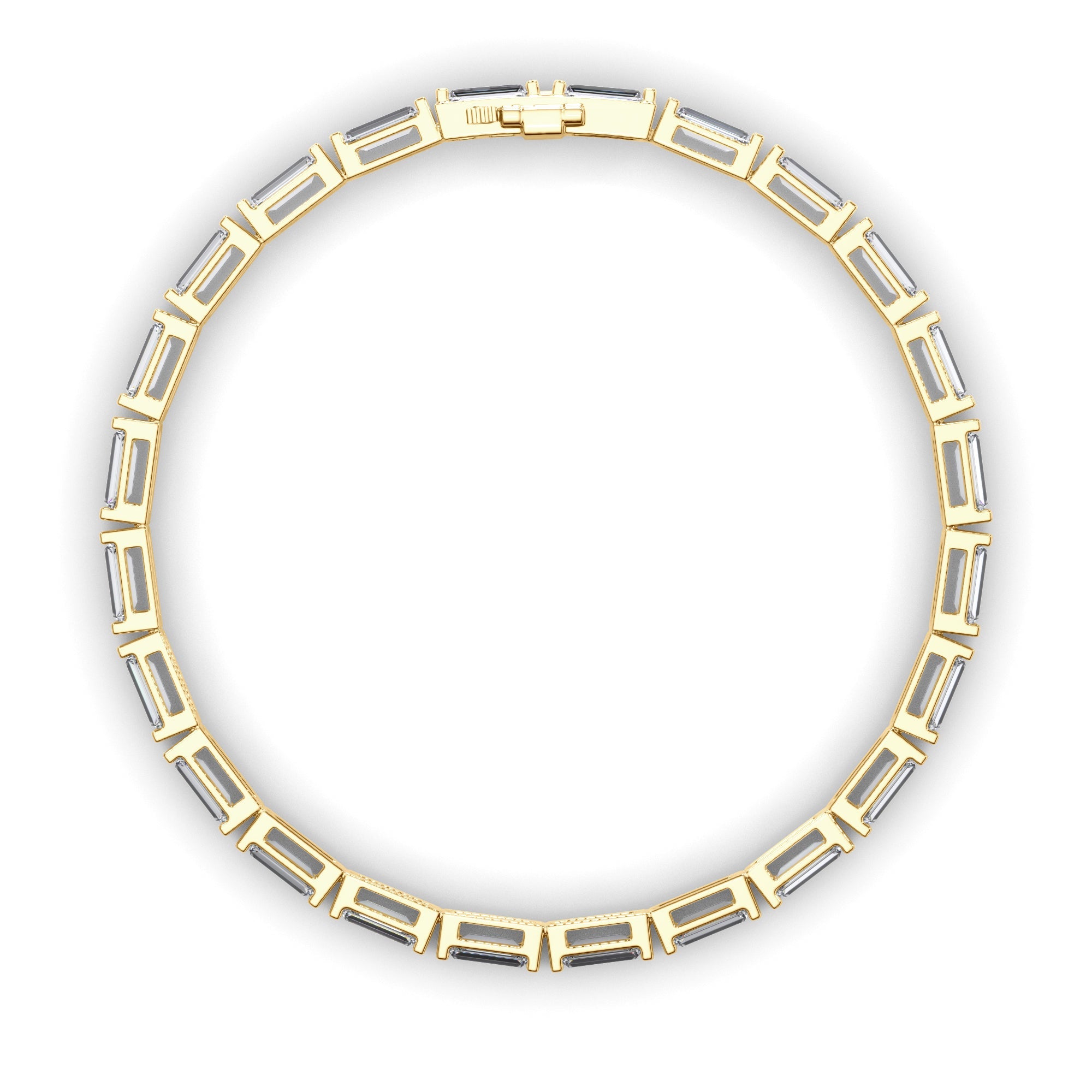 Baguette Cut Natural Mined Diamond Tennis Bracelet