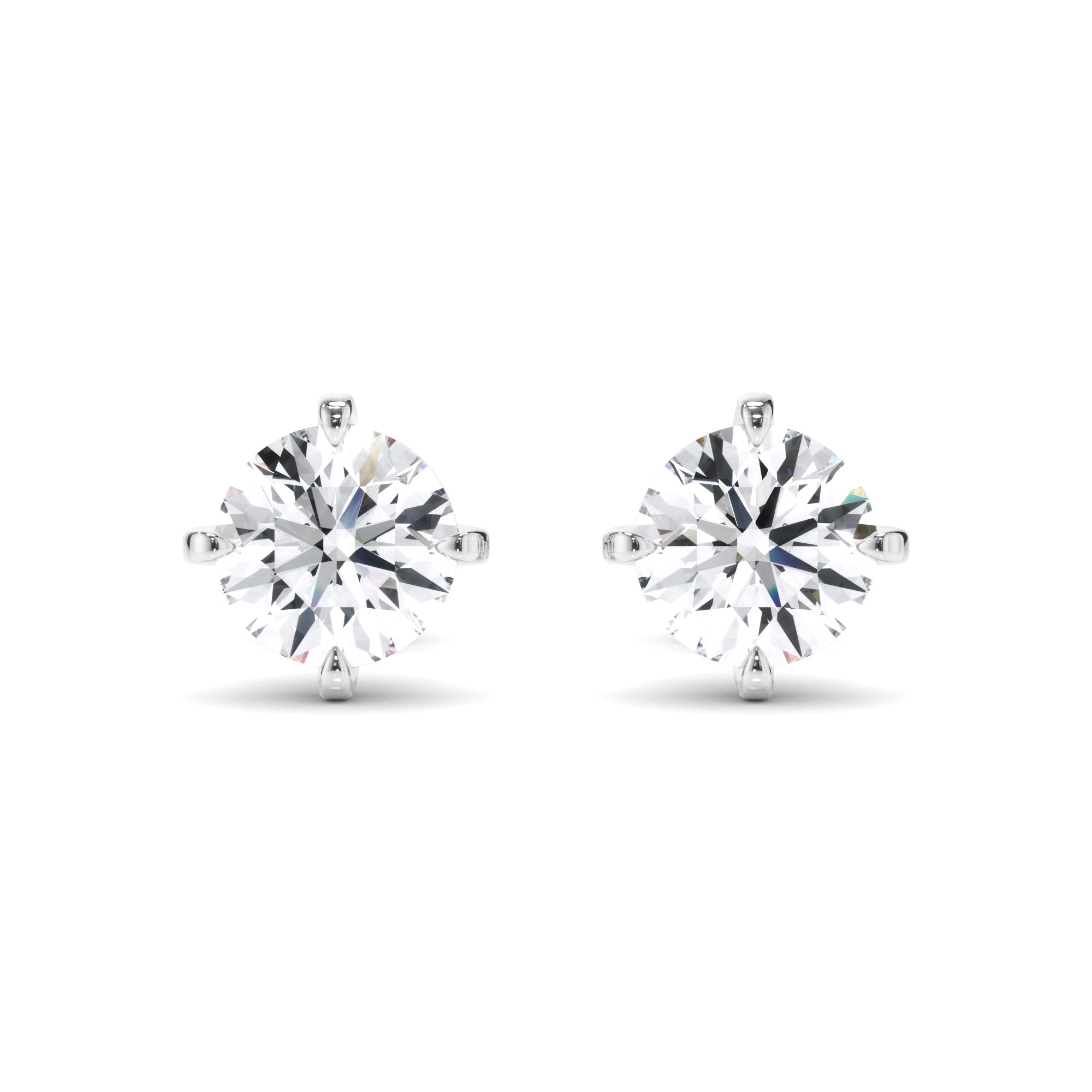 Round Brilliant Cut Diamond Stud Earrings