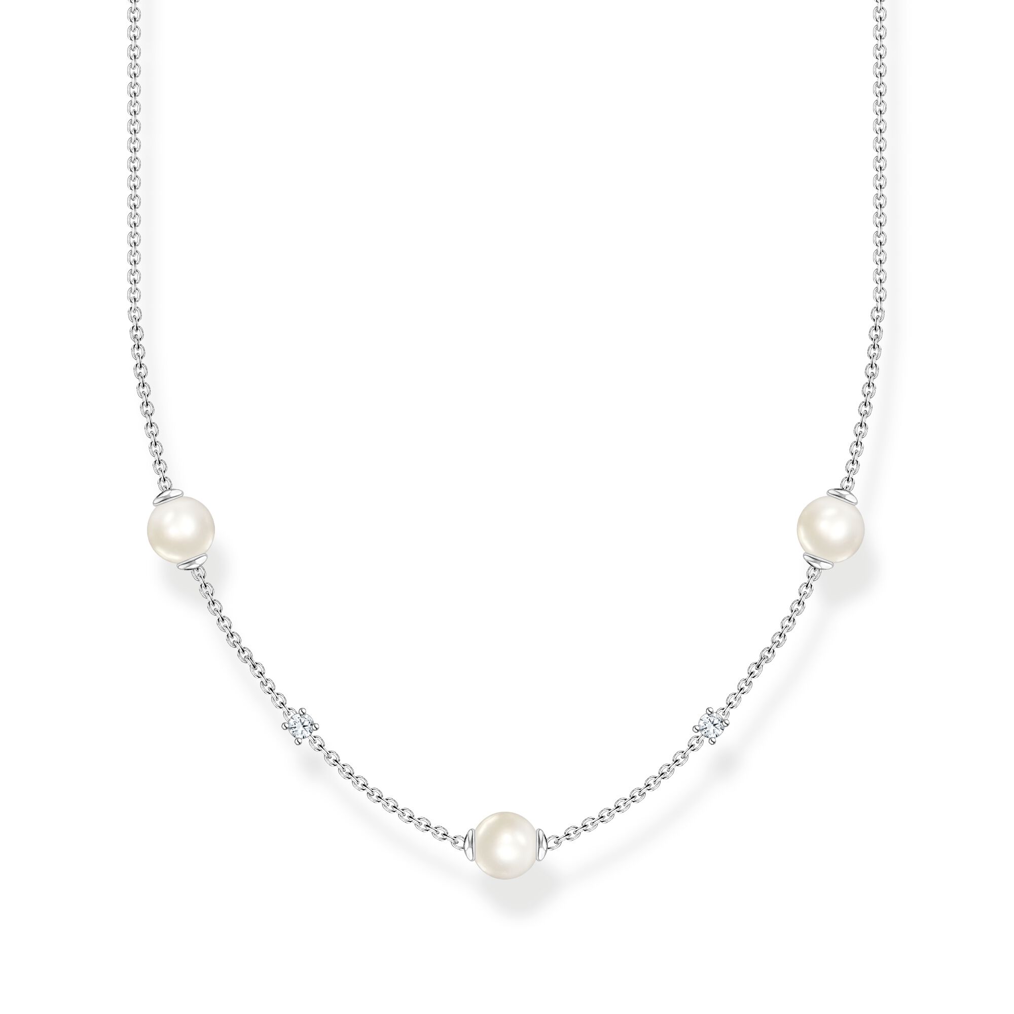 Thomas Sabo Necklace pearls and white stones silver
