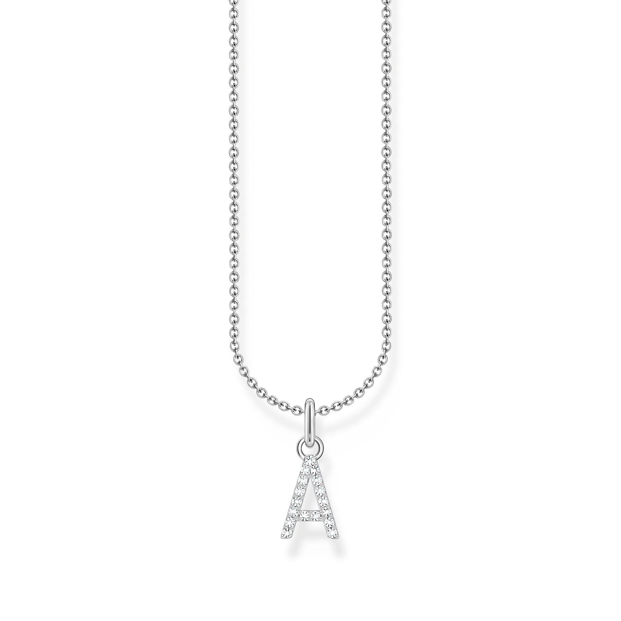 THOMAS SABO Necklace with letter pendant A and white zirconia - silver