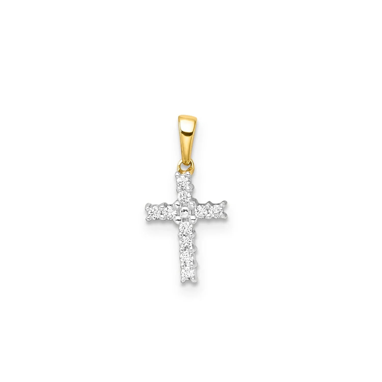 0.10ct Lab Grown Diamond Cross Pendant in 9ct Yellow Gold