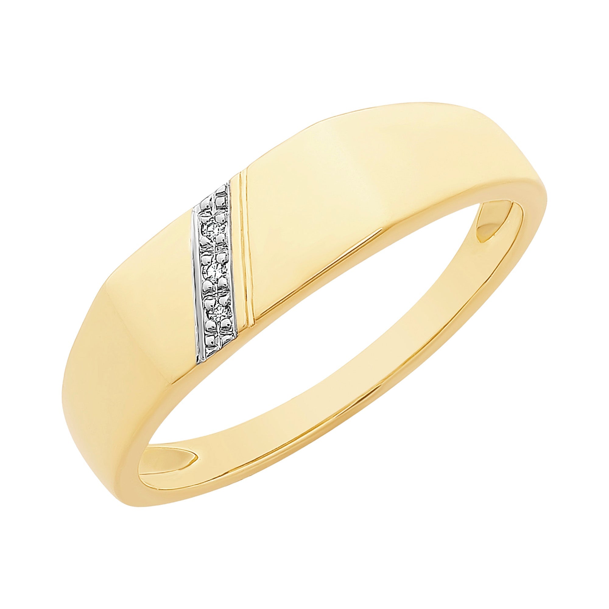 9ct Gold Diamond Gents Ring