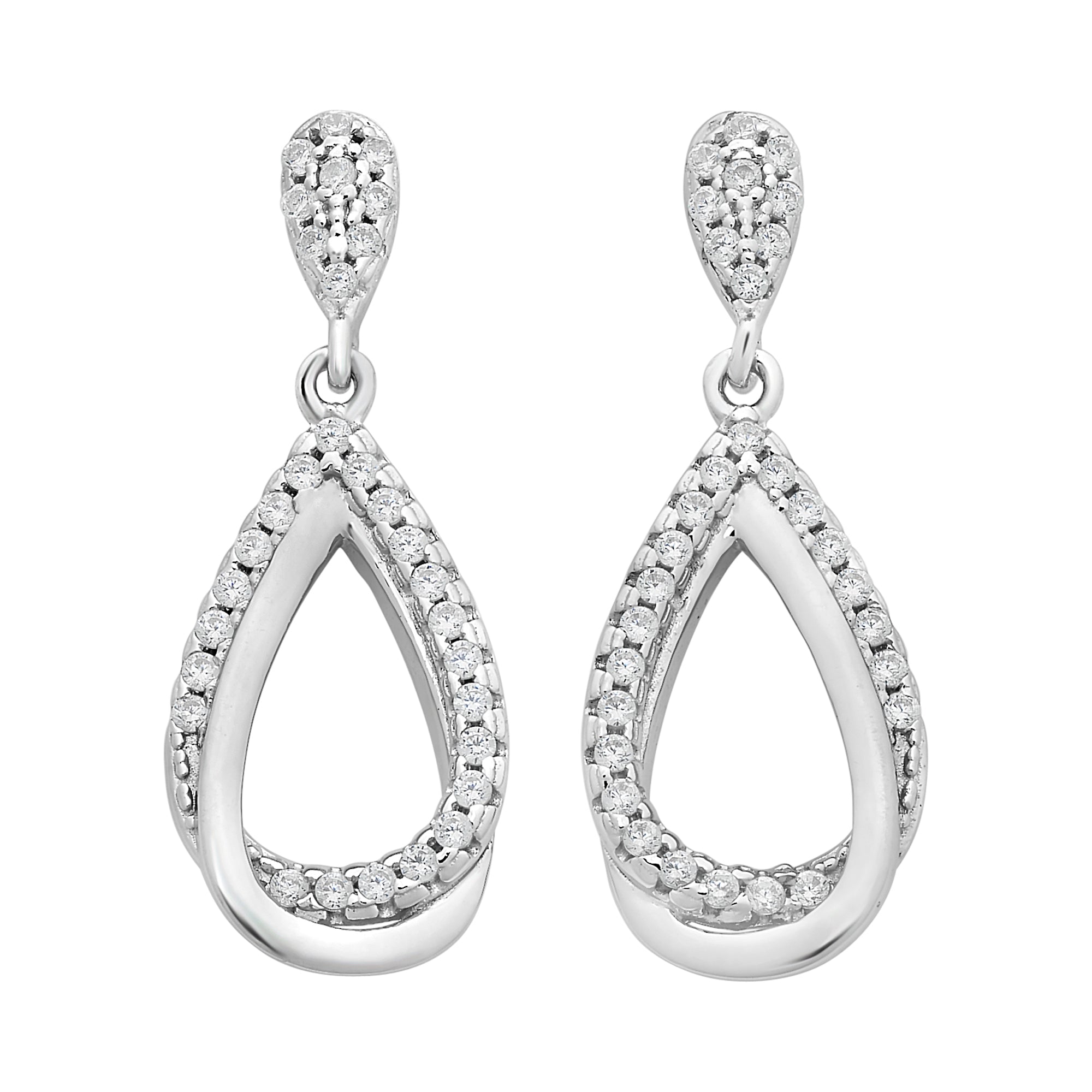 Sterling Silver Cubic Zirconia Drop Earrings