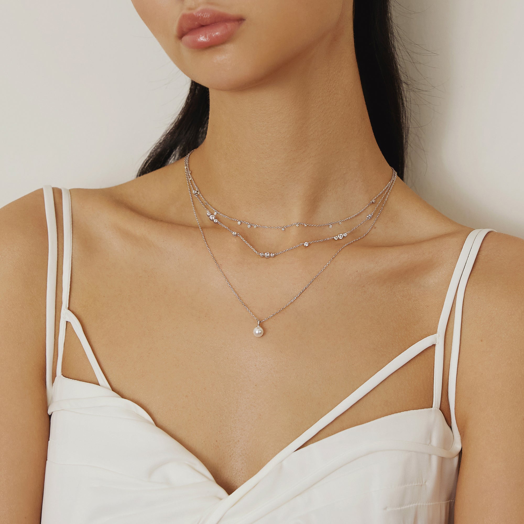 Ania Haie Silver Pearl Drop Pendant Necklace