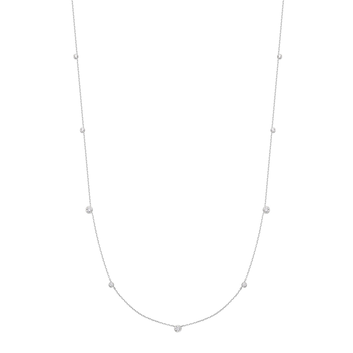 Ania Haie Silver Bezel Cubic Zirconia Station Necklace