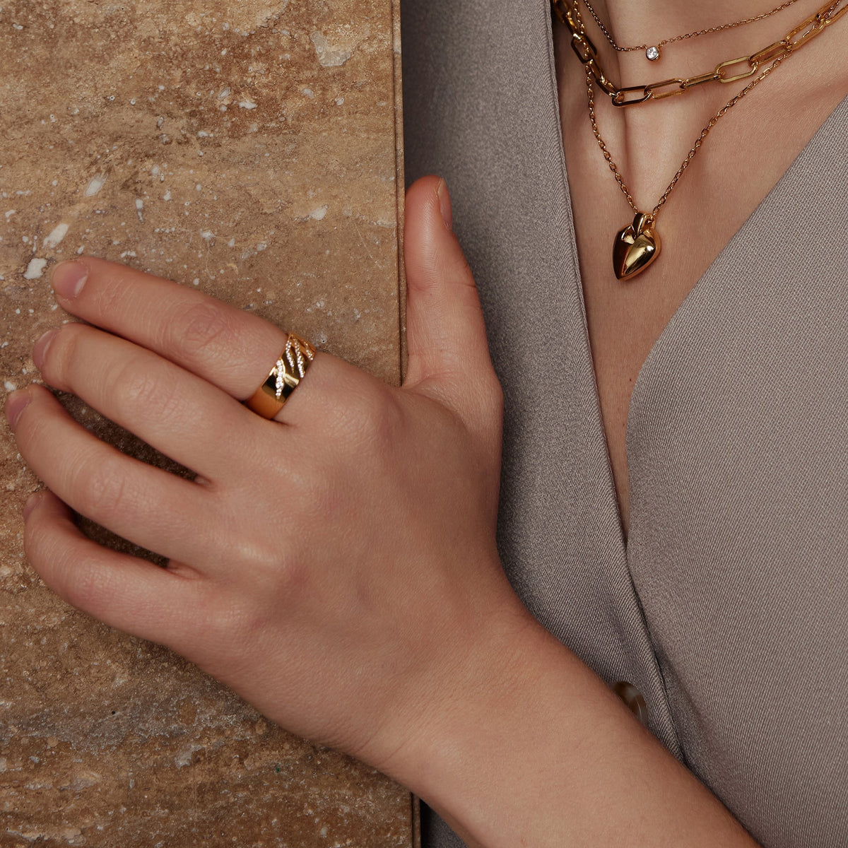 Ania Haie Gold Tiger Stripe Band