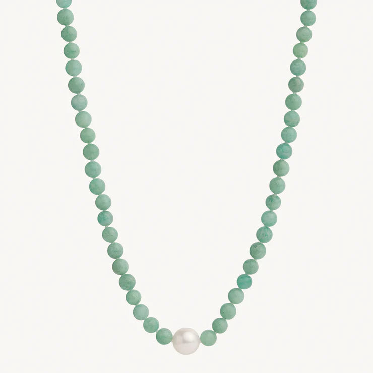 Sunset Amazonite & Pearl Necklace