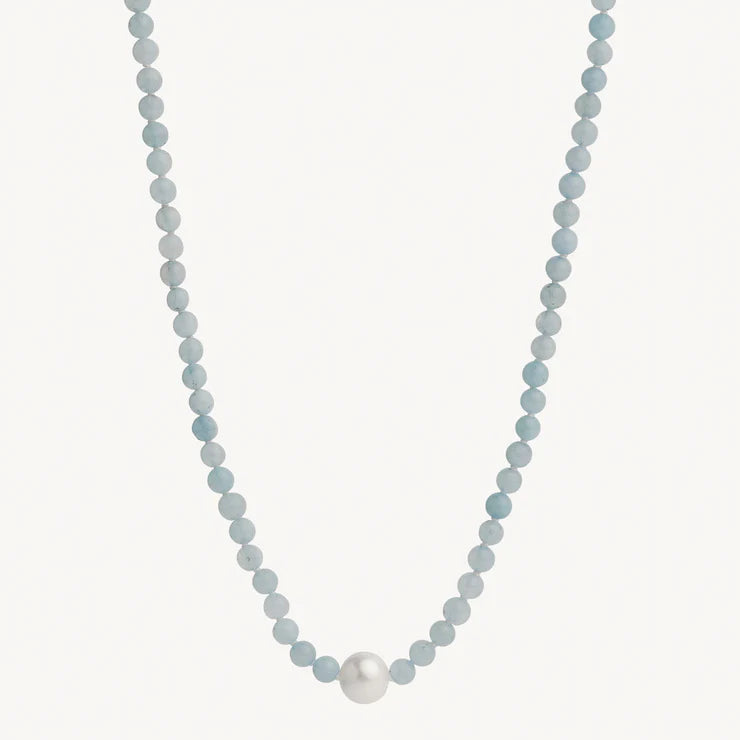 Sunset Aquamarine & Pearl Necklace