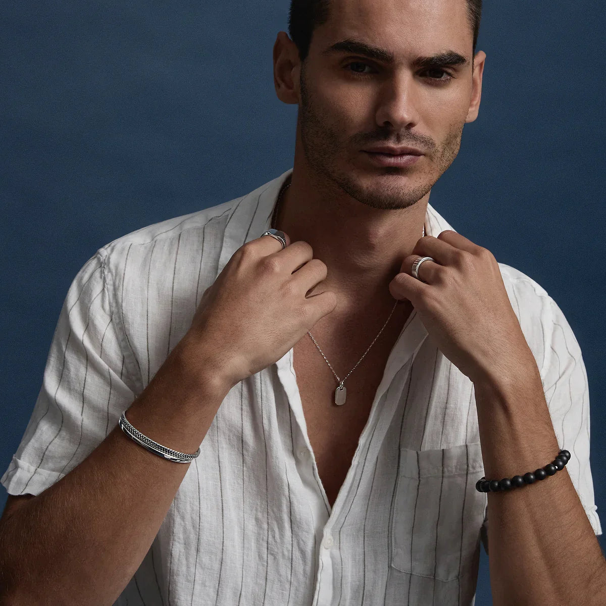 NAJO Moto Men’s Silver Dog Tag Pendant