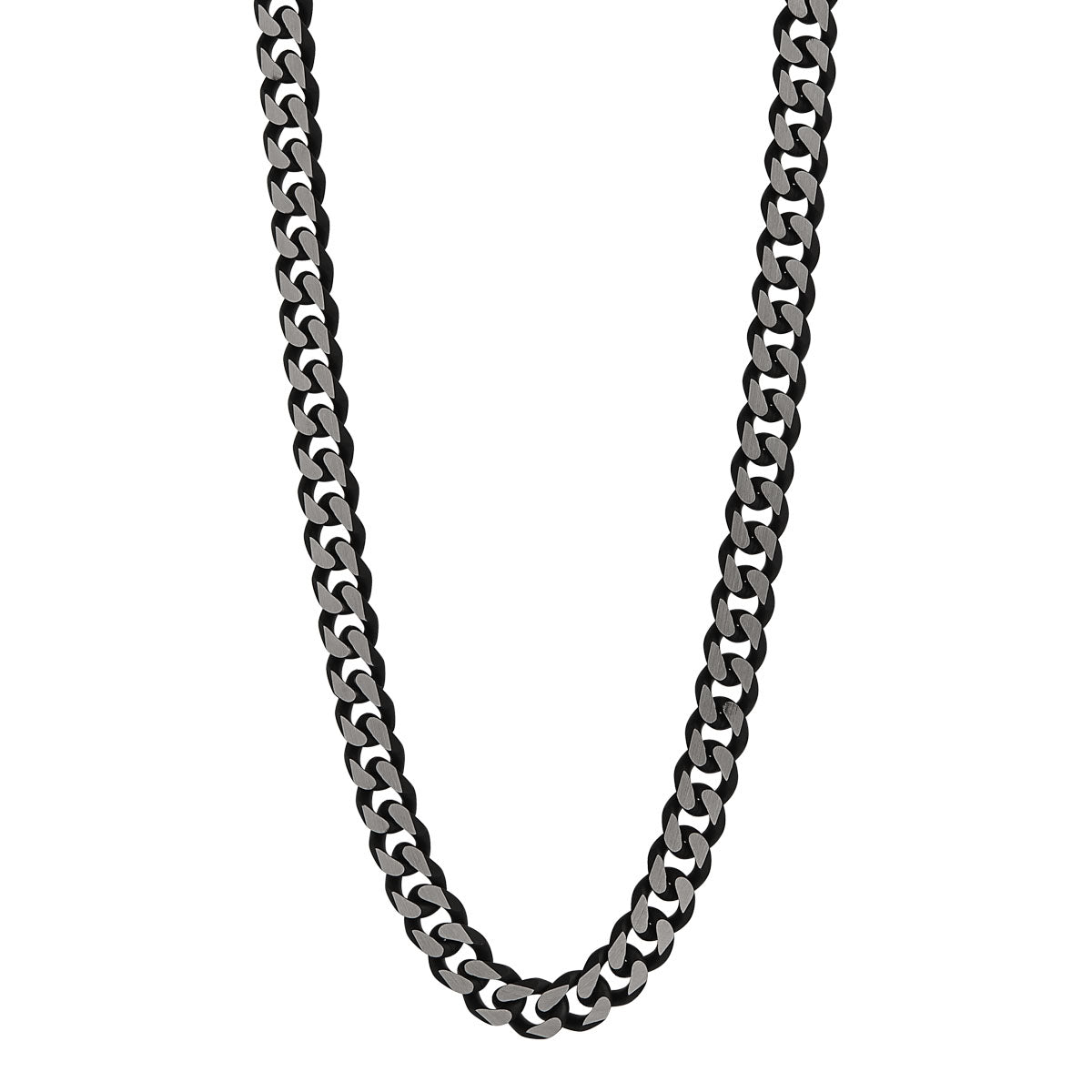 NAJO Nero Men’s Steel Curb Chain Necklace (Bold)