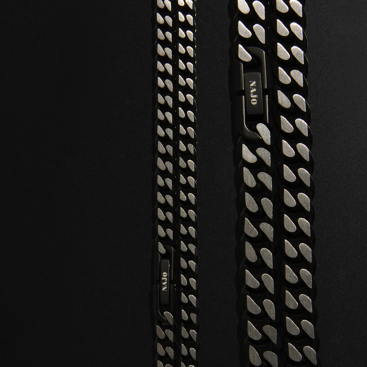 NAJO Nero Men’s Steel Curb Chain Necklace (Bold)