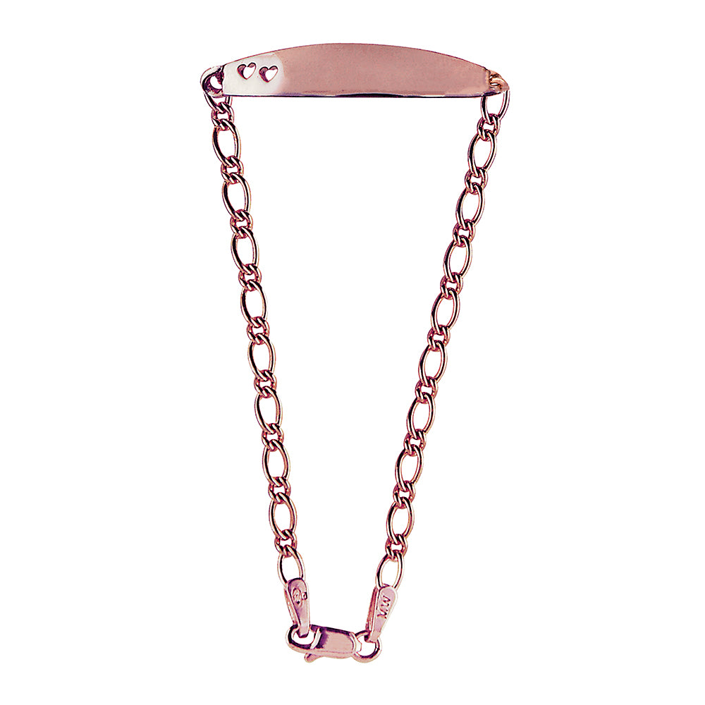 Oval Figaro Child ID With Two Hearts - Nangar Gems