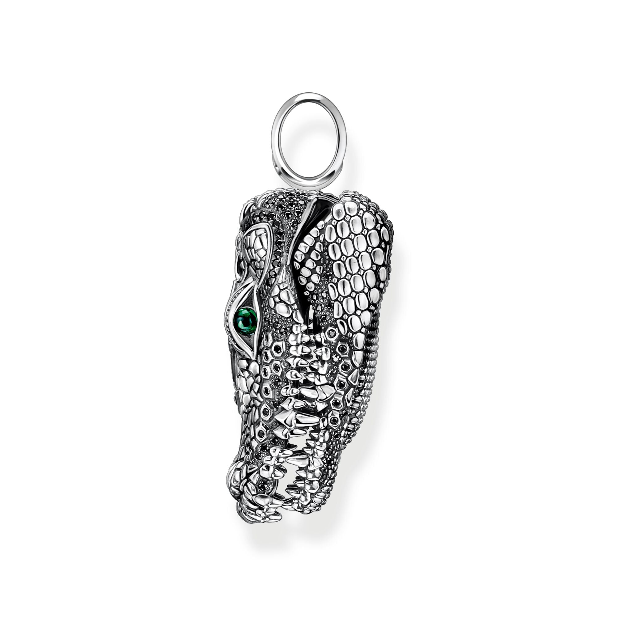 THOMAS SABO Pendant Crocodile Head with Stones Silver Blackened
