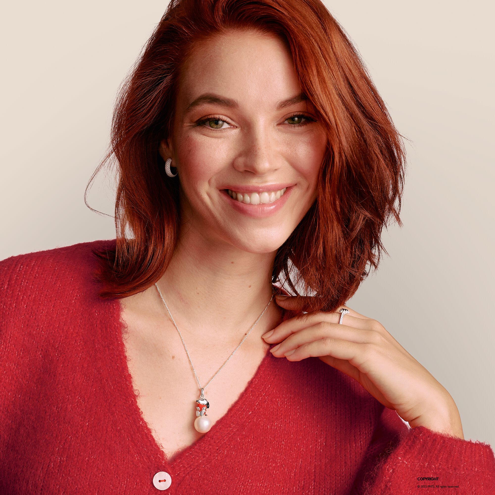 THOMAS SABO Snoopy & Heart on a Snowball Pendant PEANUTS