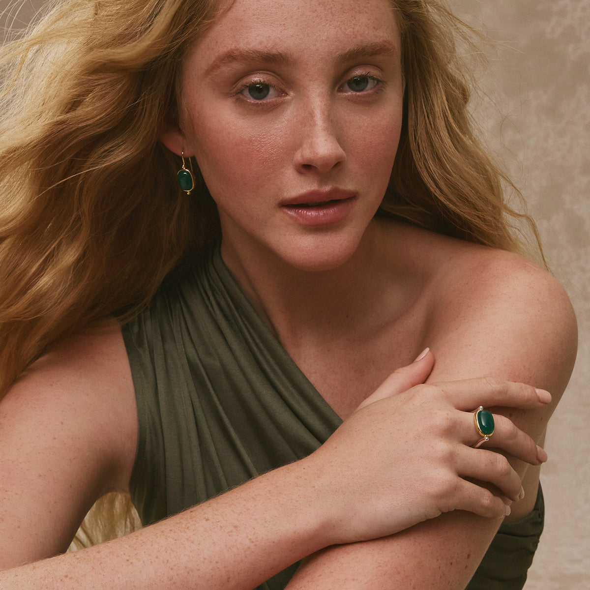 NAJO Fleur Green Onyx Ring