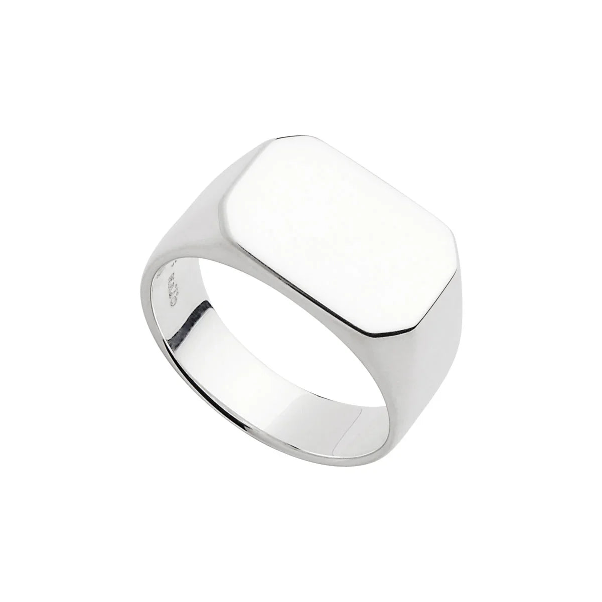 NAJO Moto Men’s Silver Rectangular Signet Ring