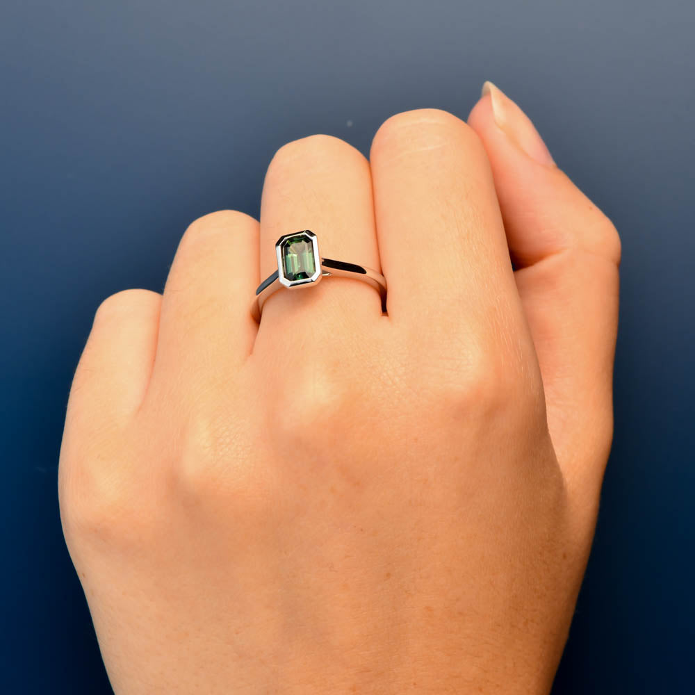 Australian Sapphire Adelia Ring with Teal Sapphire