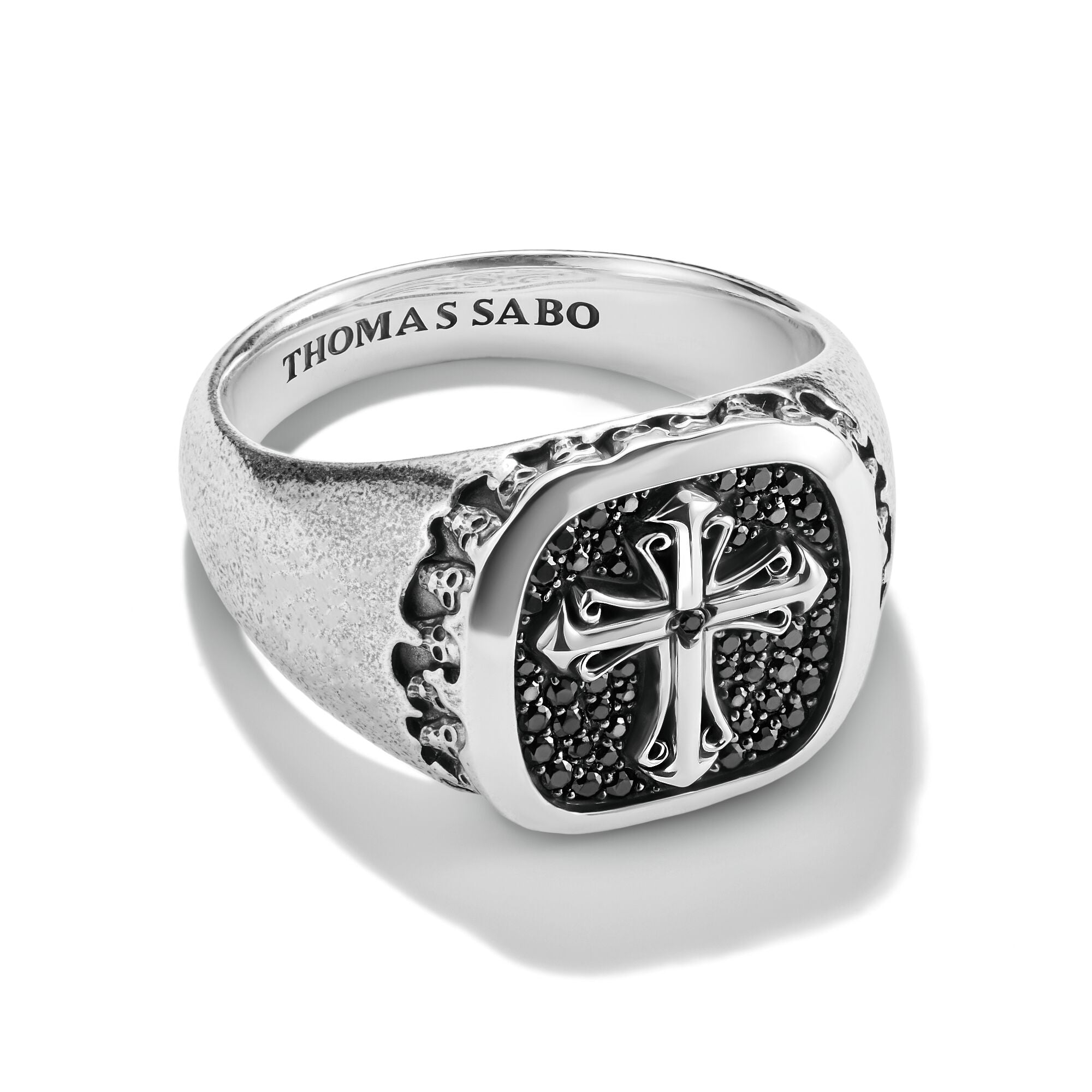 THOMAS SABO Signet Ring Cross Black Zirconia