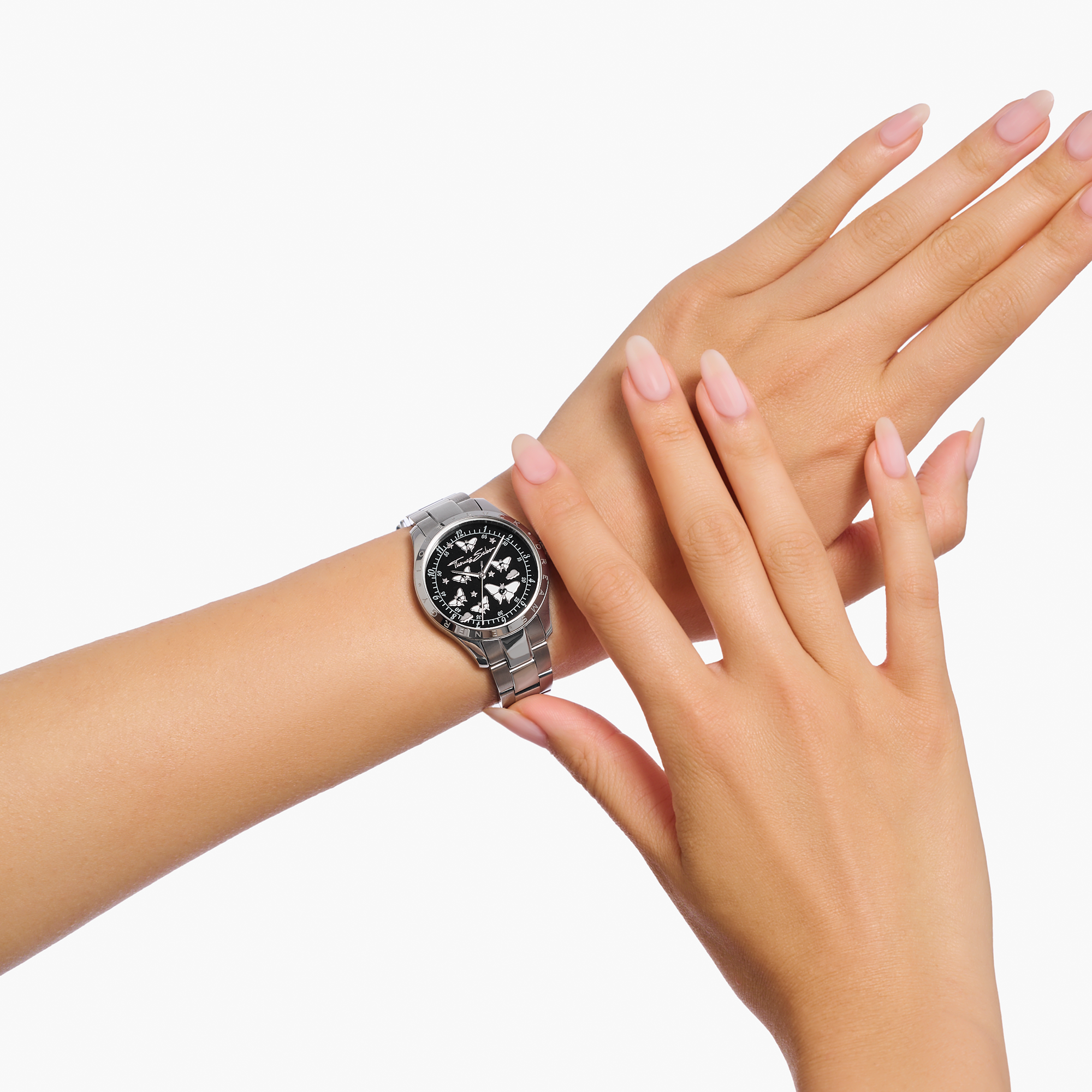 THOMAS SABO Luminescent Butterfly Watch Black Dial