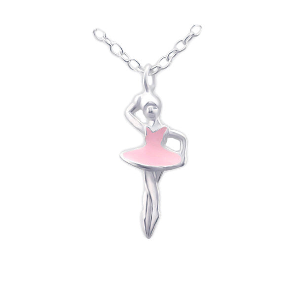 Silver Pink Ballerina Pendant - Nangar Gems
