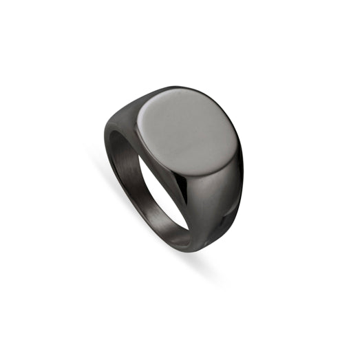 Black Stainless Steel Signet Ring